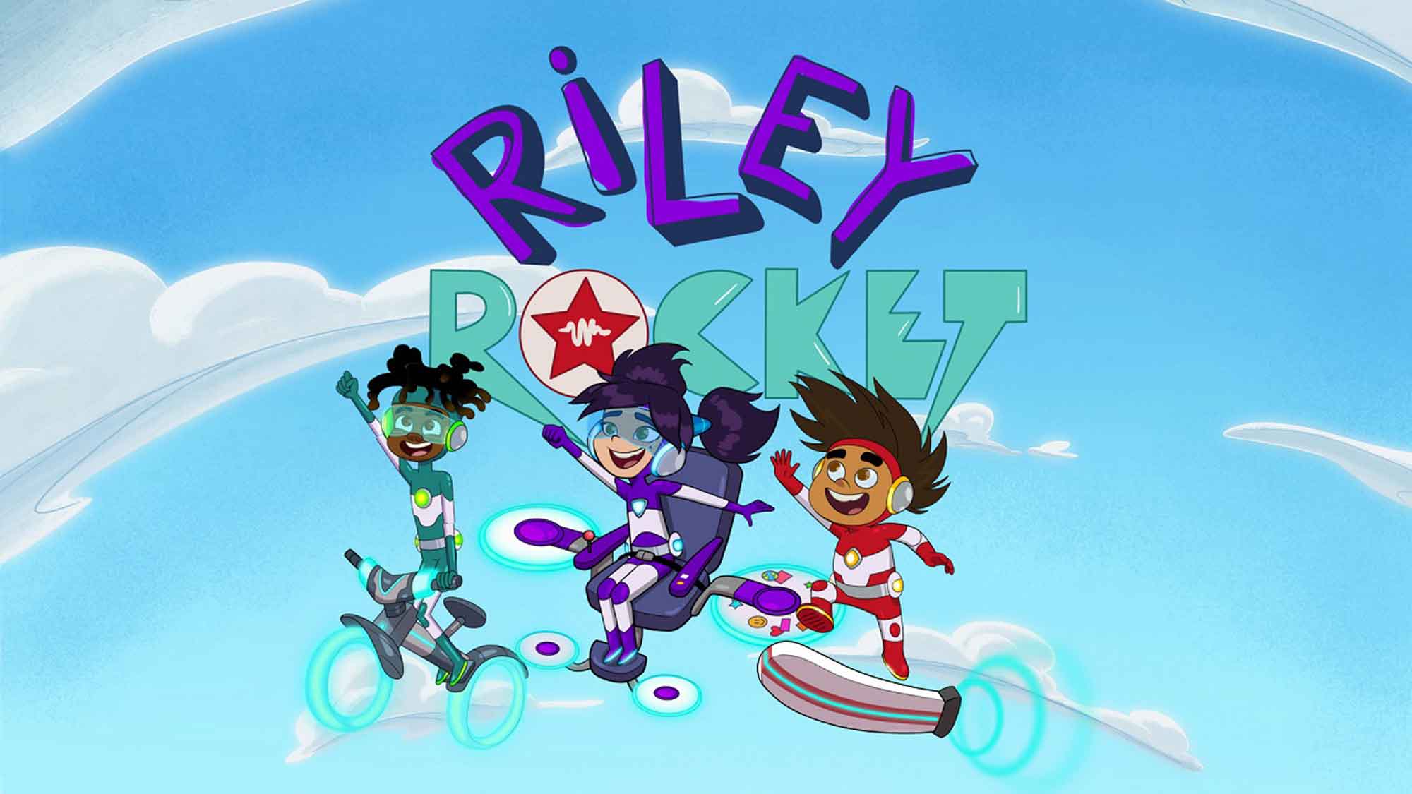 Poster for animation Riley Rocket - Andrew Sabiston writer/executive story editor 2022